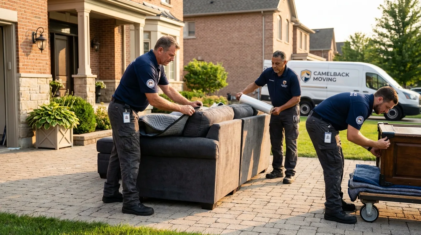 Large estate moving crew wrapping furniture in Lake Isabella, CA
