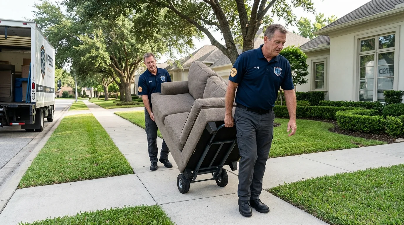 Local residential moving crew loading furniture in Lake Isabella, CA