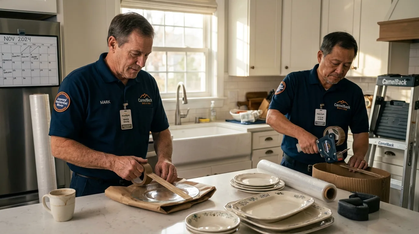 Professional crew packing kitchen dishware in Lake Isabella, CA